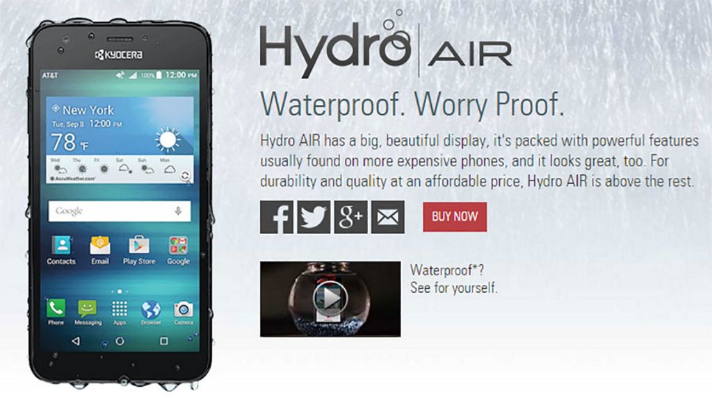 Kyocera Hydro Air, low-budget cu abilitati sportive