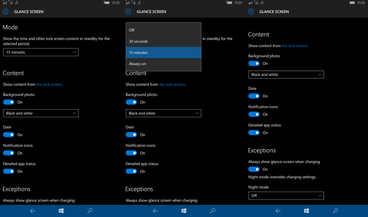 Update de Glance in Windows 10 Mobile Store