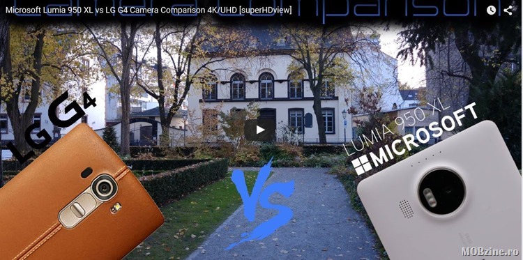 Video: comparatie intre camera de pe Lumia 950 XL si cea de pe LG G4