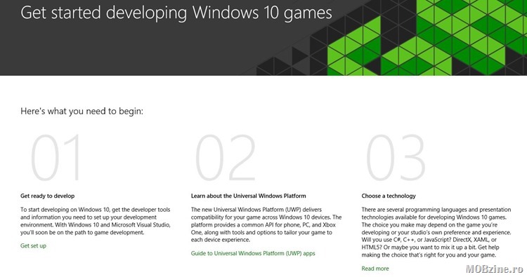 Resurse: dezvoltarea de jocuri Windows 10 in 6 pasi
