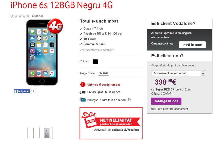 iphone 6s vodafone romania