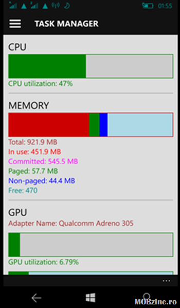 Recomandare: TASK MANAGER pentru Windows 10 Mobile