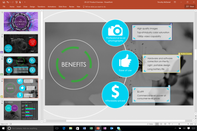 PowerPoint Mobile pentru tabletele Windows 10 va primi suport de colaborare in timp real in cadrul Office 365