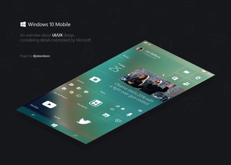 Un concept de design pentru Windows 10 Mobile pe care Microsoft ar trebui sa il ia in serios
