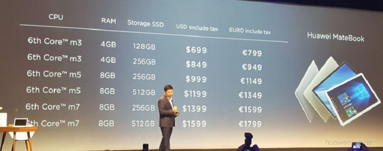 Preturi pentru Europa (cu taxe incluse) pentru Huawei MateBook