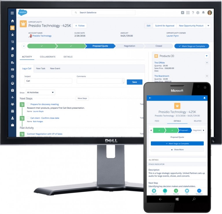 Si inca o aplicatie UWP: Salesforce Lightning for Continuum