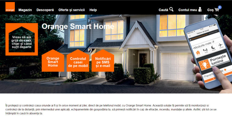 Pachetul Orange Smart Home intra in oferta comerciala cu abonament de 15 EUR