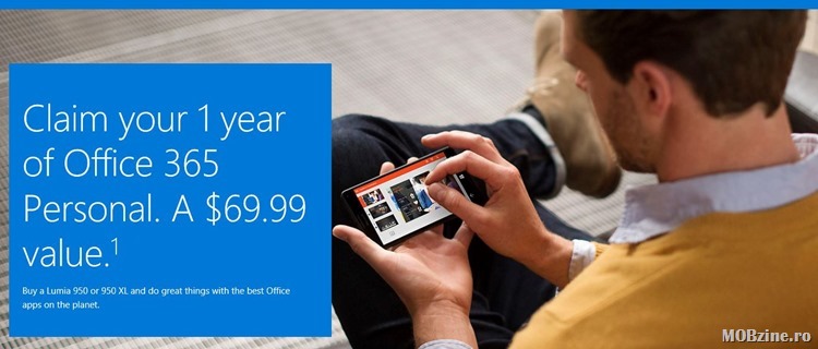 Stiati ca posesorii de Lumia 950/950 XL beneficiaza de licenta de 1 an pentru Office 365 personal?