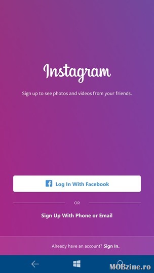Instagram vine oficial pe Windows 10 Mobile
