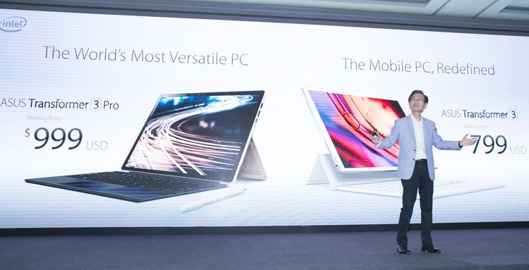 ASUS Chairman Jonney reveals the latest transformer 2 in 1 devices Tranformer 3 Pro-