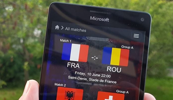 Recomandare: client Euro 2016 pentru Windows 10 Mobile