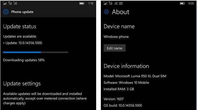 Windows 10 Mobile Insider Preview Build 14356 ajunge in Fast Ring. Multe bugfix-uri!