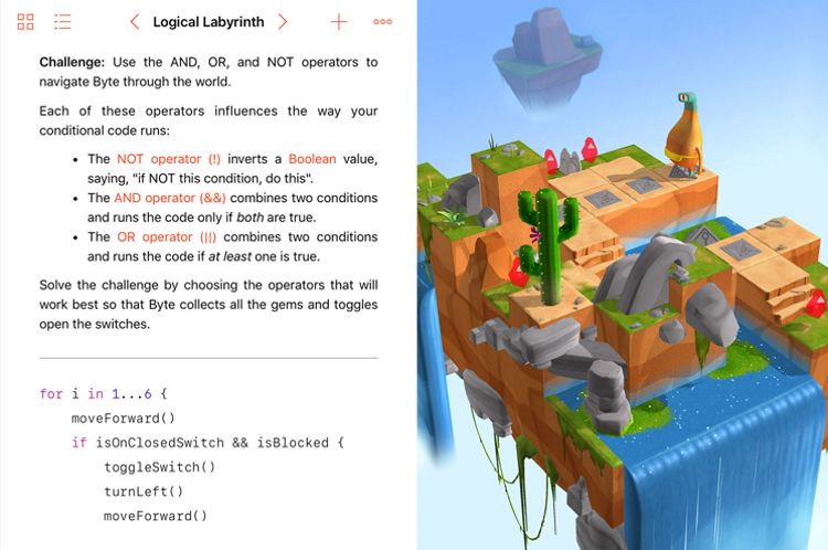 Copiii invata sa programeze cu Swift Playgrounds