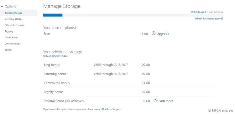 Spatiul gratuit din OneDrive incepe sa dispara odata cu expirarea perioadei de folosire