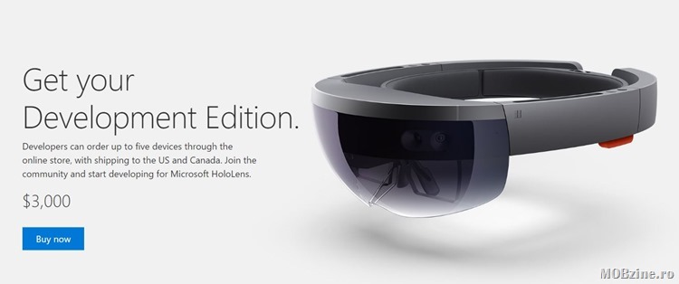 Aveti 3000 USD si o pasiune nemarginita pentru gadget-uri si viitorul tehnologiei? Va puteti lua un HoloLens!