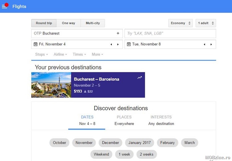 Tutorial: cum puteti vedea cele mai bune preturi pentru biletele de avion pe rutele preferate folosind Google Flights