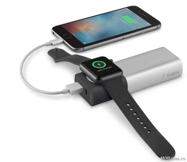 Belkin Valet Charger Power Pack pentru incarcat in paralel un iPhone si un Apple Watch