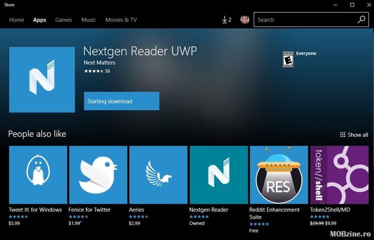 Recomandare: clientul de stiri Nextgen Reader UWP de Windows 10 e azi gratuit, instalati-l ca merita!