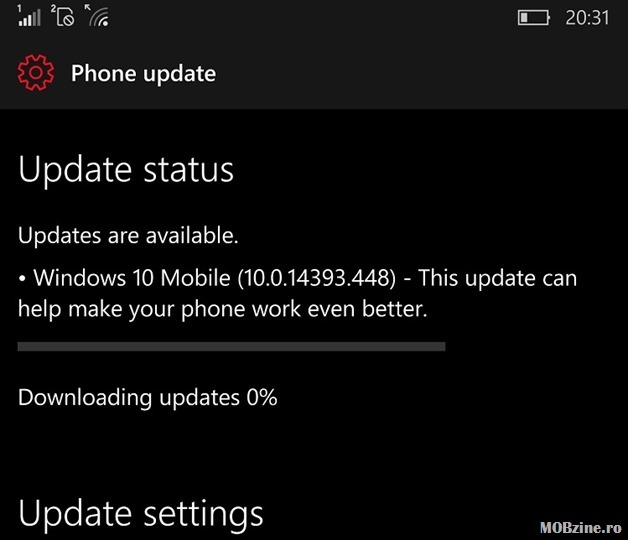 Avem update de Windows 10 Mobile pe oficial: 14393.448. Vedeti ce e nou!