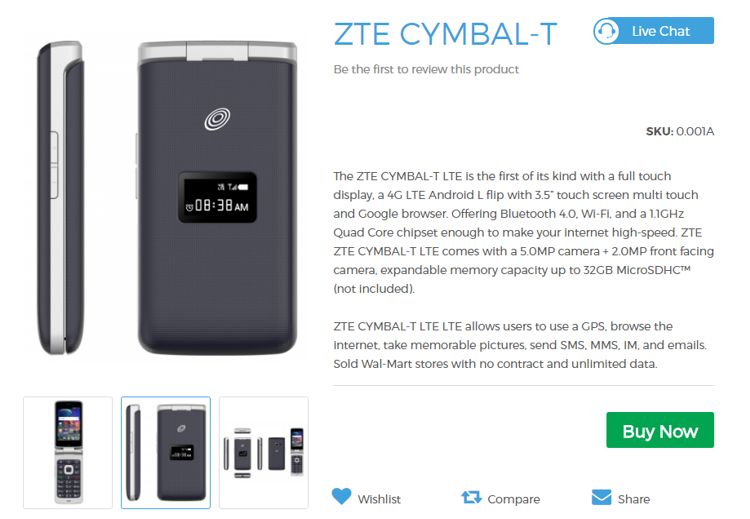 CYMBAL-T, un flip-phone de la ZTE