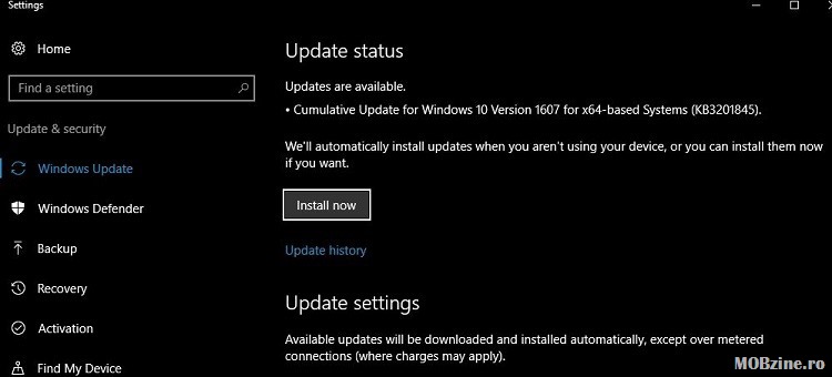 Avem un update de Windows 10 pentru PC si Mobile: build 14393.576