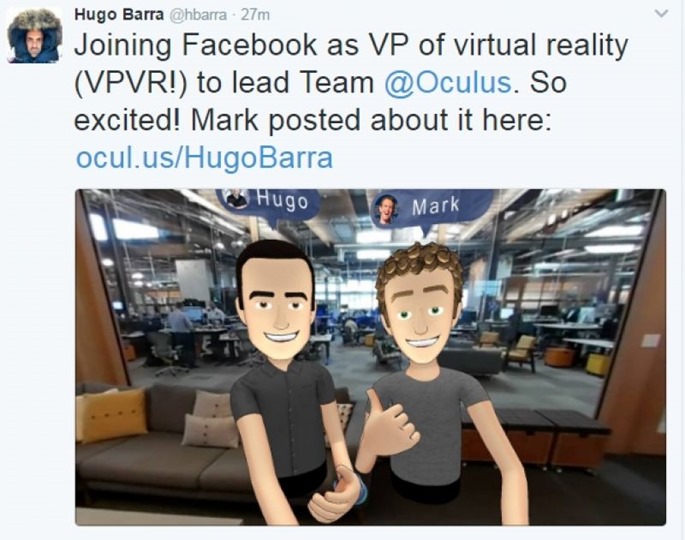 Hugo Barra a lasat Xiaomi pentru divizia VR de la Facebook
