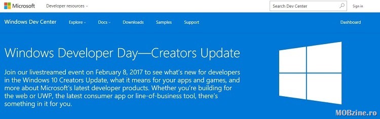 Invitatie: Windows Developers Day–Creators Update livestream