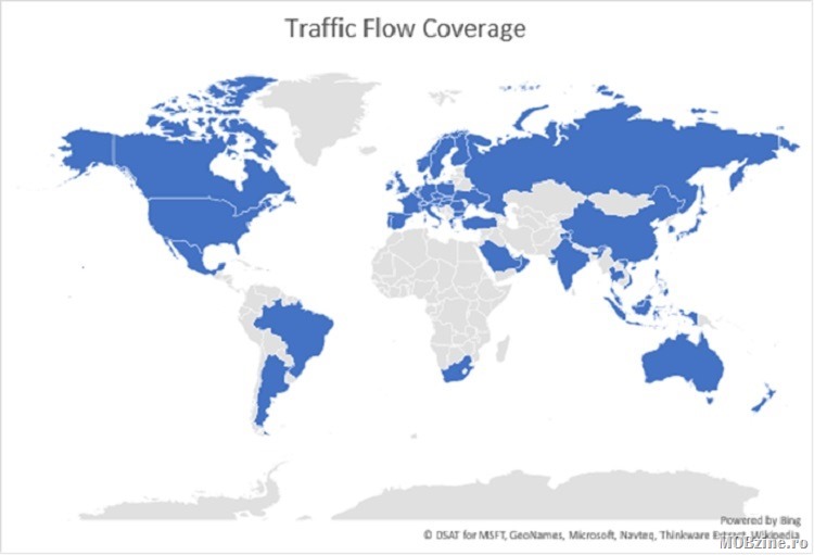 Bing maps ofera date de trafic in timp real pentru 55 de tari, inclusiv Romania