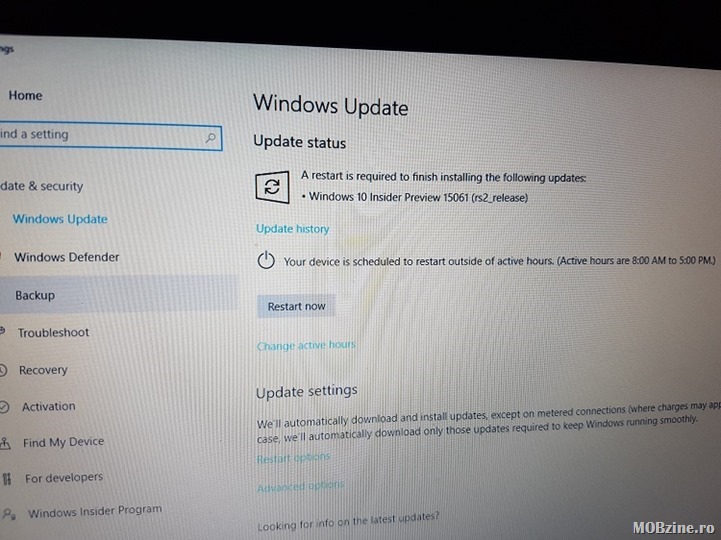 Al treilea build de Windows 10 Insider Preview lansat in aceasta saptamana: 15061