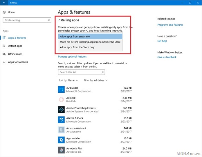 Windows 10 Insider Preview Build 15046 pentru PC disponibil in Fast Ring
