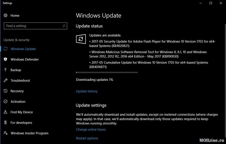 Microsoft lanseaza KB4016871 for Windows 10 Creators Update aducand PC-urile la 15063.296 si Windows Mobile la 15063.297