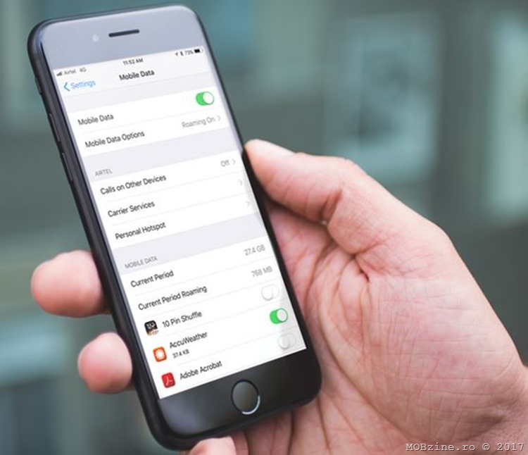 Orange spune ca in exclusivitate utilizatorii cu iOS 11 pot monitoriza consumul de date direct din sistemul de operare