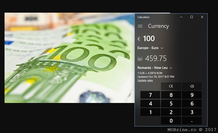 Stiati ca puteti face conversii valutare direct din Calculator de pe Windows 10 Fall Creators Update? Sa va arat cum
