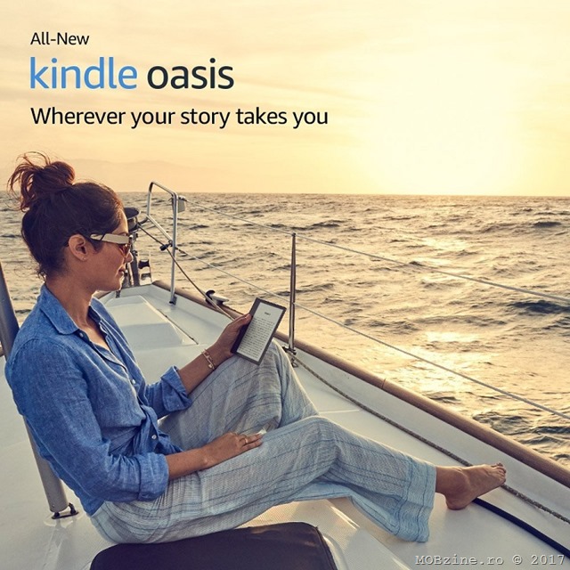 Amazon a lansat Kindle Oasis, ebook reader-ul de 7 inci, cu 8GB stocare, 300 dpi si waterproof