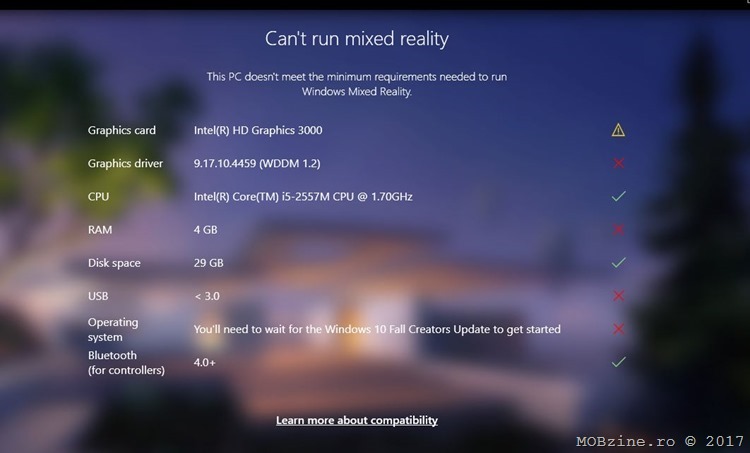 Cum verificati daca PC-ul e compatibil cu Windows Mixed Reality