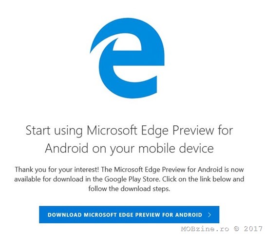 Microsoft Edge disponibil pentru download in Play Store si App Store