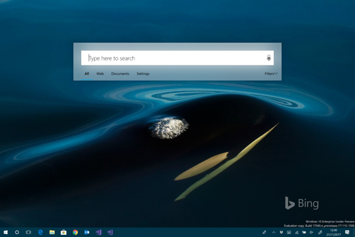 In build-urile Preview de Redstone 4 Microsoft introduce o fereastra de cautare similara Spotlight