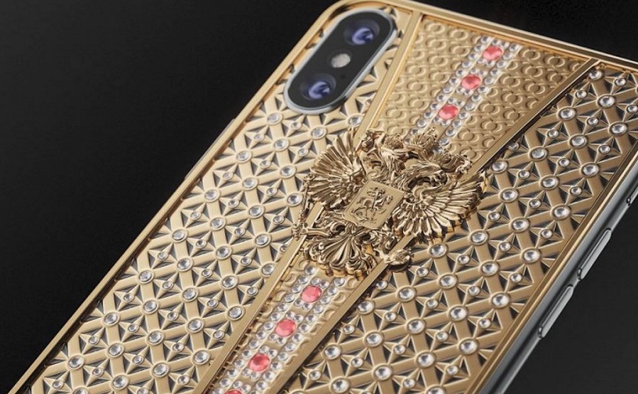 Model unicat de iPhone X incrustat cu diamante si rubine de la Caviar