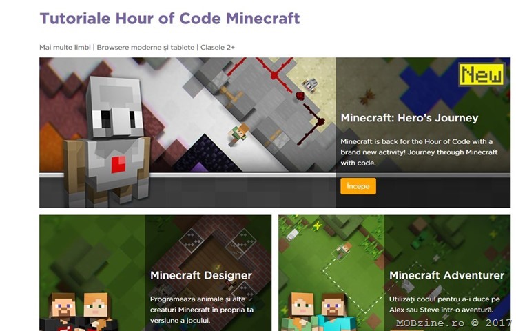 Invitatie la Hour of Code: invatati sa programati primul vostru joc, printr-un nou tutorial Minecraft