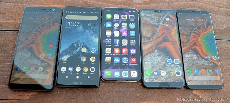 HTC U11+ vs Sony Xperia XZ2 vs iPhone X vs Huawei P20 Pro vs Samsung Galaxy S9+ 