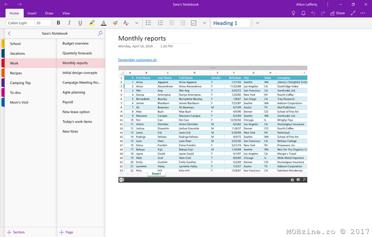 OneNote for Windows 10