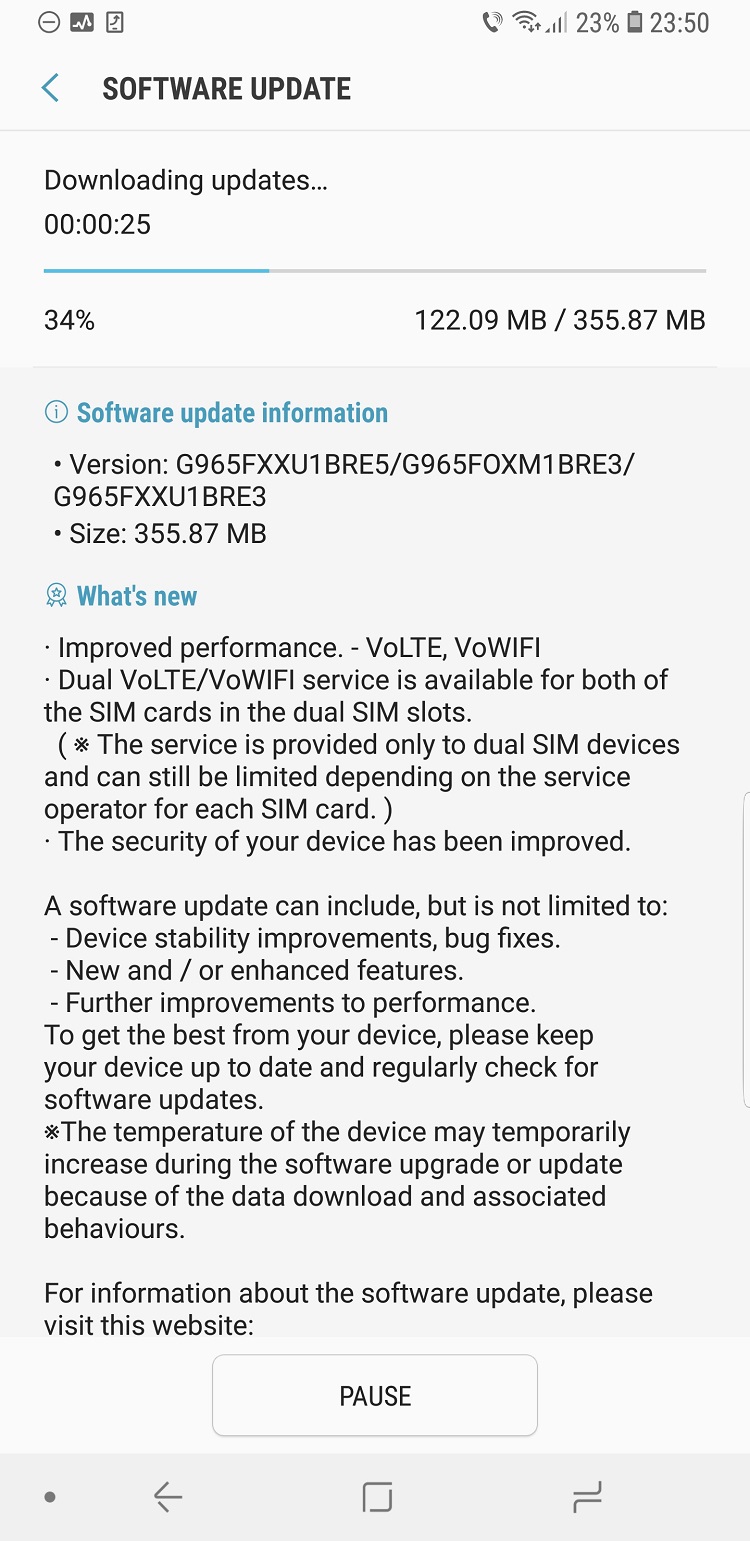 Optiunea de inregistrare a convorbirilor e disponibila pe Samsung S9/S9+ dupa cel mai recent update (G960FXXU1BRE5 si G965FXXU1BRE3)