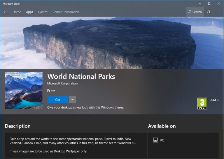 Recomandare: setul de wallpaper-uri World National Park pentru Windows 10