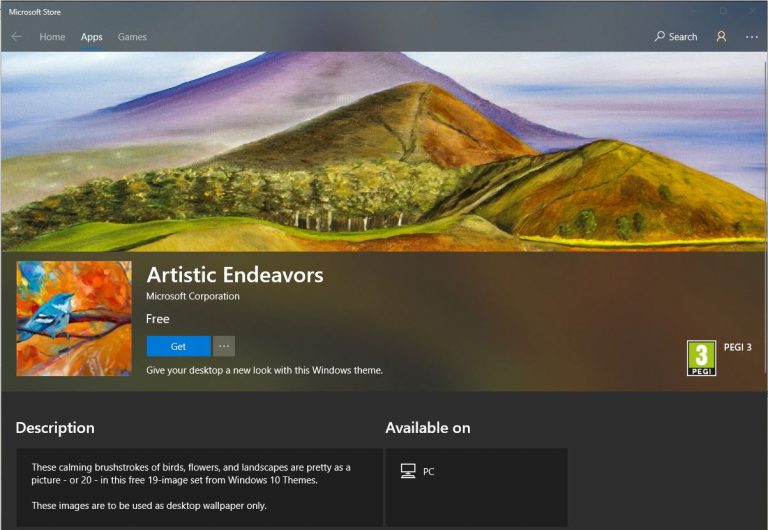 Recomandare wallpaper Windows 10: Artistic Endeavors