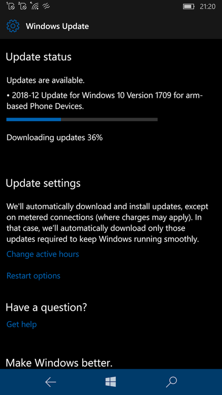 A mai iesit un update de Windows 10 Mobile Build 15254.544