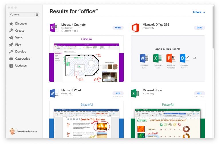Suita de aplicatii Microsoft Office a ajuns in App Store pentru MacOS