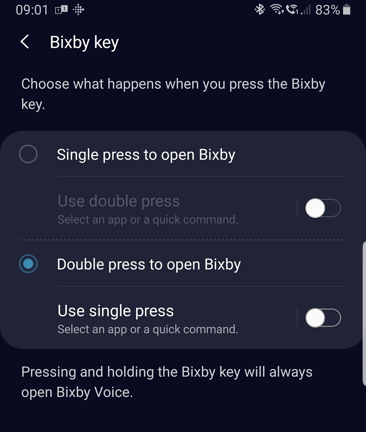 Butonul Bixby poate fi folosit pentru lansarea si a altor aplicatii pe Galaxy S8, S8+, S9, S9+, Note8, Note9