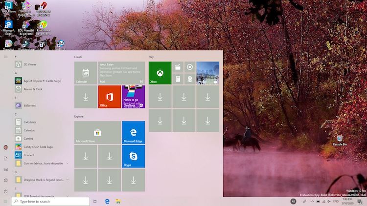 Windows 10 Insider Preview Build 18353 (19H1) e disponibil in Fast Ring