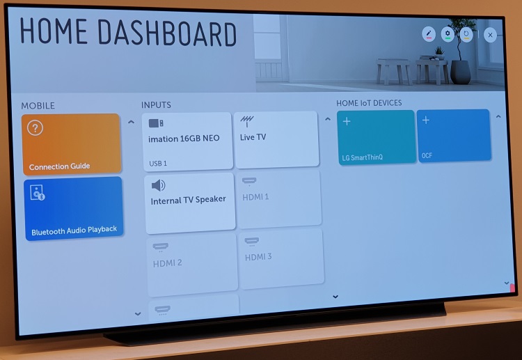 ași Home Dashboard de pe seria de televizoare OLED este prezent și pe LG SM9800 NanoCell.