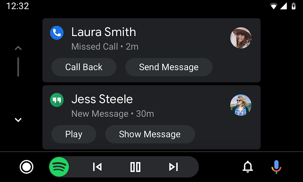 Așa arată notificările pe noul Android Auto.